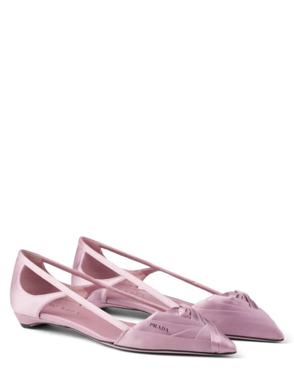 Prada rose floral Pointed-Toe ballet Flat Sandals
